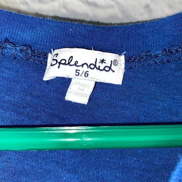 Splendid Crewneck short sleeve block color shirt blue/green sz 5/6 boys - Picture 4 of 5